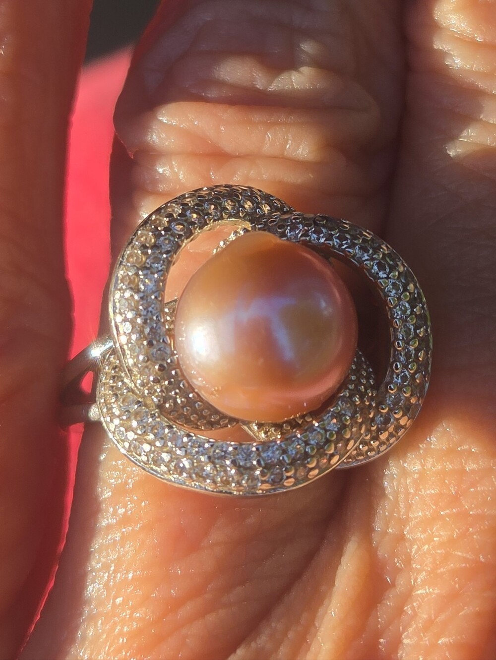 New! Macy,genuine pearl,925 sterling,ring!Retail$250